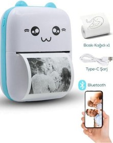 Resim CİYU TİCARET Mini Fotoğraf Yazıcı Kablosuz Etiket Yazıcı Baskı Makinesi İos Android Uyumlu Termal Printer 
