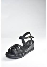 Resim Fox Shoes Siyah Kadın Dolgu Topuklu Ayakkabı K674305409 