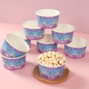 Resim 10 Adet Denizkızı Pulcuğu Kağıt Kaseleri - Mor & Mavi Deniz Altı Parti Süslemeleri, Yüksek Kaliteli Hafif Kağıt Sofra Takımı Duşlar, Doğum Günleri, Düğünler, Gelin Etkinlikleri - Elektrik Gerekmez, Denizkızı Partisi Dekorasyonları, Temalı Etkinlik Malzemeleri, Bayramlık Sofra Takımı 