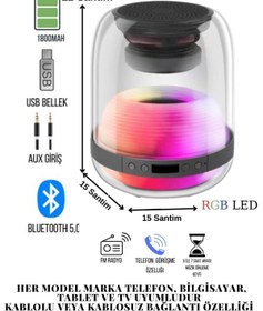 Resim KTS Outdoor Parti Hoparlörü Gri Bluetooth Hoparlör 3 Inç × 2 Kablosuz Speaker Radyo-usb-tf Giriş 