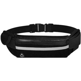 Resim Tenfowee Spor Turizm Bel Çantası - Su Geçirmez Telefon Kılıfı - 4-6 İnç Evrensel - Geniş Hacimli - Siyah Siyah 