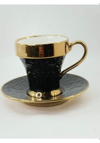 Resim Tutku 2 Kişilik Porselen Nescafe Ve Çay Fincanı Siyah Renk Siyah 