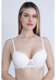 Resim Kadın Dantel Sütyen Boş Kap Ekru 
