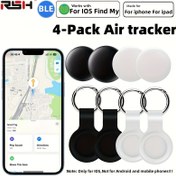 Resim 4'lü Paket Air-Tracker GPS Dünya Çapında Konumlandırma Akıllı Bulucu, Kablosuz Kayıp Önleyici Cihaz, IOS için iPhone Find My (Yalnızca IOS), Yaşlılar, Arabalar, Evcil Hayvanlar, Cüzdanlar, Valizler, Anahtarlar İçin Uygun, Değiştirilebilir Pil & Gizlilik Koruma, Aile Paylaşımı Desteği 