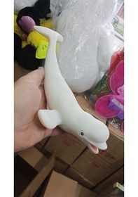 Resim Plastik Oyuncak Büyük Boy Yunus Beyaz Balina Beluga 23 Cm 