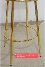 Resim J&S QUALİTY Bar Sandalyesi Ikea, Şık Tasarım Krom Kaplama 65 Cm Mutfak Adası Bar Sandalyesi, Taburesi. 