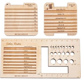 Resim Timeless Tre 3 Stil Ahşap Örgü Iğne Göstergesi ve Cetvel, Eğirme Kontrol Kartı Örme Aracı Iplik Ipliği Ölçüm Aletleri (Yurt Dışından) 