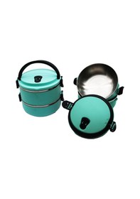 Resim Turkuaz 2li Sefer Tası Saklama Kabı 1.2lt 5224 