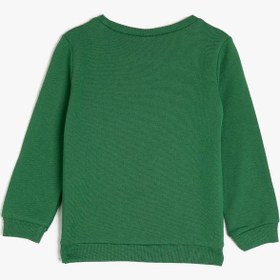 Resim Erkek Bebek Pamuklu Baskılı Bisiklet Yaka Sweatshirt 
