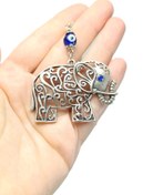 Resim biuti Nazar Boncuklu Metal Fil Dikiz Ayna Süsü /Yeni Araba Ayna Süsü Nazar Boncuğu Hediyelik Aksesuar 