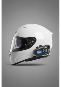 Resim Bluetooth İnterkom Motosiklet Kask Kulaklığı Fm Radyo Sd Kart Eq Destekli Type-c Şarj 