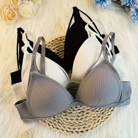 Resim 3 Parça Kadın İç Çamaşırı Seti Düz Renk Rahat Bralette Telsiz Günlük Sütyenler Yeni Sonbahar/Kış Koleksiyonu 