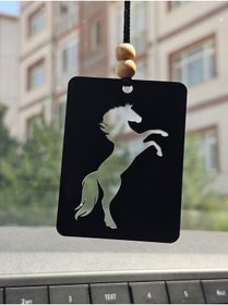 Resim hebmeyy Şahlanan At motifli araç dikiz ayna süsü oto aksesuar araba süsü 