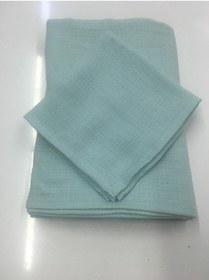 Resim Müslin %100 Organik Pamuk Kumaş Örtü Battaniye 100x100cm+ Ağız Mendili Hediyeli Düz Turkuaz Düz Turkuaz 