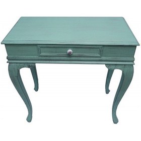 Resim Masifart Flare 80 cm Yeşil Eskitme Çekmeceli Dresuar Makyaj Masası 