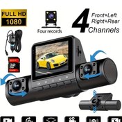 Resim Xuweiwei 2025 En Son 4 Kanallı Araç Kamerası Black 4 32gb Kart İle 1080p Yüksek Çözünürlük 360 Derece Gece Görüşü Döngü Kayıt 24 7 Park Modu 