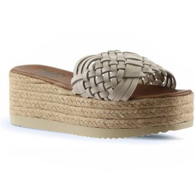 Resim Bueno Shoes Beyaz Deri Kadın Dolgu Topuklu Terlik 01wu6118 