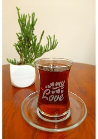 Resim Sevgililer Günü Işlemeli 6'lı Çay Seti 155 Cc 