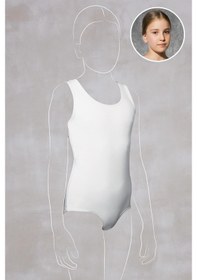 Resim Doreanse Kız Çocuk Beyaz Modal Geniş Yaka Sıfır Kol Body 450 