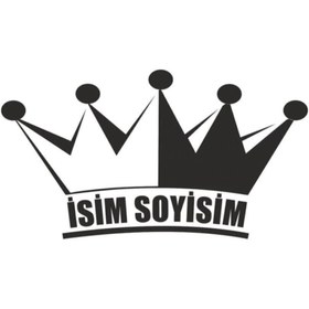 Resim Genel Markalar Kral Tacı Isim Soyisim Sticker 10 X 5 Cm 