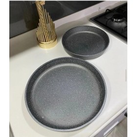 Resim 2'li Isıya Dayanıklı Granit Kaplama Borcam Seti, Dayanıklı ve Şık Mutfak Ürünü 