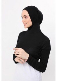 Resim Altobeh Uzun Kollu Boyunluklu Boneli Yarım Body Siyah Çok Renkli 