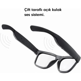 Resim A8 Pro Akıllı Gözlük - Bluetooth 5.2, Açık Kulak Ses Sistemi ve Mavi Işık Korumalı 