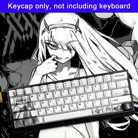 Resim 1pc Anime Temalı Mekanik Klavye Tuş Kapağı, Orijinal Yükseklik, Şeffaf Arka Işık, Yan Oyma, Dayanıklı Plastik Malzeme, Çizgi Film Tarzı 