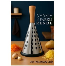 Resim El Rendesi - Konik Tip Ergonomik 3 Taraflı Profesyonel 304 Paslanmaz Çelik 722920 Renkli 