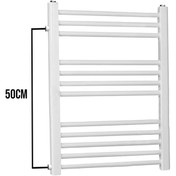 Resim TOPRAK HAVLUPAN 50/70cm 10 Borulu Beyaz Yandan Girişli Havlupan Radyatör Banyo Isıtıcı Aks 50cm 
