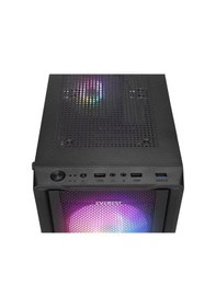 Resim Everest MIDION Mesh PEAK 350W 4*120MM Rainbow Fanlı Temperli Camlı Mid-T Gaming Oyuncu Kasası 