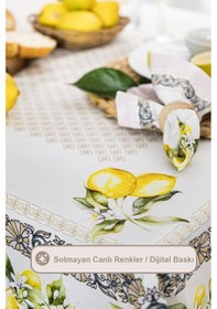 Resim Elart Limonlu Yemek Seti 12 Kişilik Masa Örtüsü Takımı 150x210 Cm Çok Renkli 