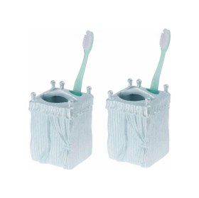 Resim 2 Adet Diş Fırçalık Deniz Feneri Model Poliresin 7x7x12cm Banyo Seti Çok Renkli 