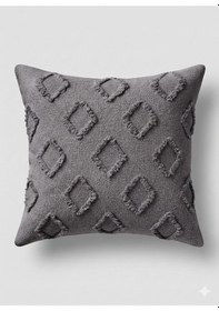 Resim Kırlent Kılıfı 43x43 Cm Çift Taraflı, Fermuarlı, Lüks Şönil Kumaş Koltuk Örtüsü İle Uyumlu 1 Adet Antrasit 