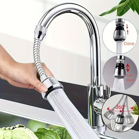 Resim ProFlex 360° Dönen Yüksek Basınçlı Musluk Uzatıcısı - 2 Modlu Su Akışı, Sıçrama ve Sızdırmazlık Tasarımı, RV'ler, Oteller, Ev Sahipleri İçin Dayanıklı Metal/Plastik İnşaat, RV Su Musluk Uzatıcısı, Otel Banyo Aksesuarı, Şık Metalik Bitiş, Verimli Su Akışı 