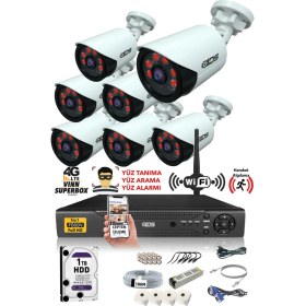 Resim Ids - DS-2020HD-SET7-1TB7 Kameralı 5mp Sony Lensli 1080P Fullhd Güvenlik Kamerası Sistemi - Cepten Izle - 1tb Dış 