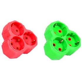 Resim Luminoo KINETEX GOLYAT PRİZ ÜÇLÜ PAPATYA DESENLİ EĞLENCELİ RENKLİ 16A-250V 