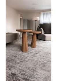 Resim Simillo Wood Wooden Ahşap Kahverengi Renk 2'li Set Mantar Yan Sehpa Fiskos Çiçeklik Decorative Kahverengi 