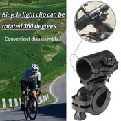 Resim 360° Dönebilen Bisiklet Işık Montajı - Dış Mekan Bisikleti için Dayanıklı ABS El Feneri Tutucu, 2.59cm Çapına Kadar Işıklar Uyar 