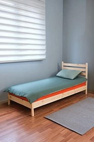 Resim Doğal Ahşap Karyola Tek Ve Çift Kişilik Tüm Ölçülerde Doğal Ahşap 180 x 200 LoolpiNM67 