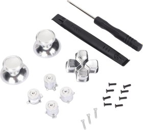 Resim Sxhlseller için Metal Kontrol Düğmesi, için Metal Manyetik Thumbsticks Analog Joysticks, için Metal Düğmeler Değiştirme Kiti, ABXY Düğmesi Çapraz Anahtar Mantar Kafası 