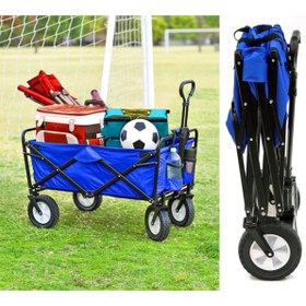 Resim Bahçem Katlanabilir 4 Tekerlekli Bahçe Arabası Deluxe Mavi Fwb-009a-mavi 
