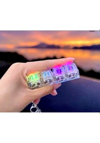Resim Işıklı Klavye Tuşu Switch Anahtarlık Keyboard Fidget Led Anahtarlık - 1 Adet 