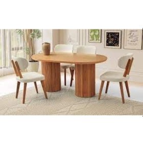 Resim Mobilgen Naturel 4 Adet Masal Sandalye 160 X 90 Orkide Masa Takımı Naturel 