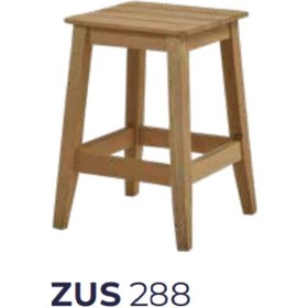 Resim Tabure Zus288 Klasik Model Ahşap Kayın Iskelet Ceviz Boya Kare Ot 