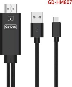 Resim GD-HM807 Type-C HDMI 4K Kablo 180 cm Görüntü Aktarım Kablosu 