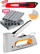 Resim PROXTECH Çok Amaçlı Dekorasyon Mobilya Ahşap Çerçeve Çakma Manuel Zımba Tabancası 5000 Zımba Hediyeli 