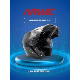 Resim Arwic Kask Çene Açılır AR935 Parlak Siyah 