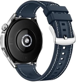 Resim Amazfit GTR 3 / GTR 3 Pro ile uyumlu Dikişli Kumaş Görünüm Silikon Kordon Kayış - FC910 