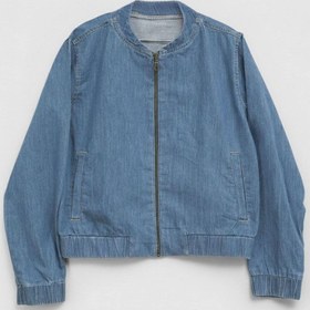 Resim Kadın Açık Mavi Bomber Denim Ceket Açık Mavi 
